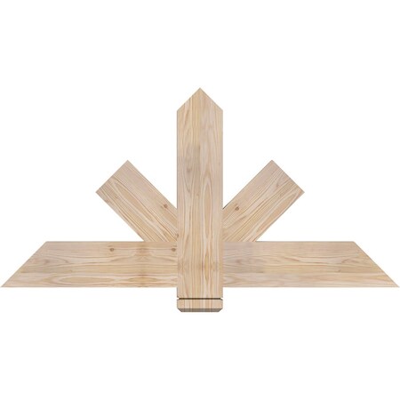 Ekena Millwork Kennewick Smooth Timber Gable Bracket, Douglas Fir, 48"W x 24"H x 1 1/2"D x 5 1/2"F, 12/12 Pitch GBW048X24X0206KEN00SDF